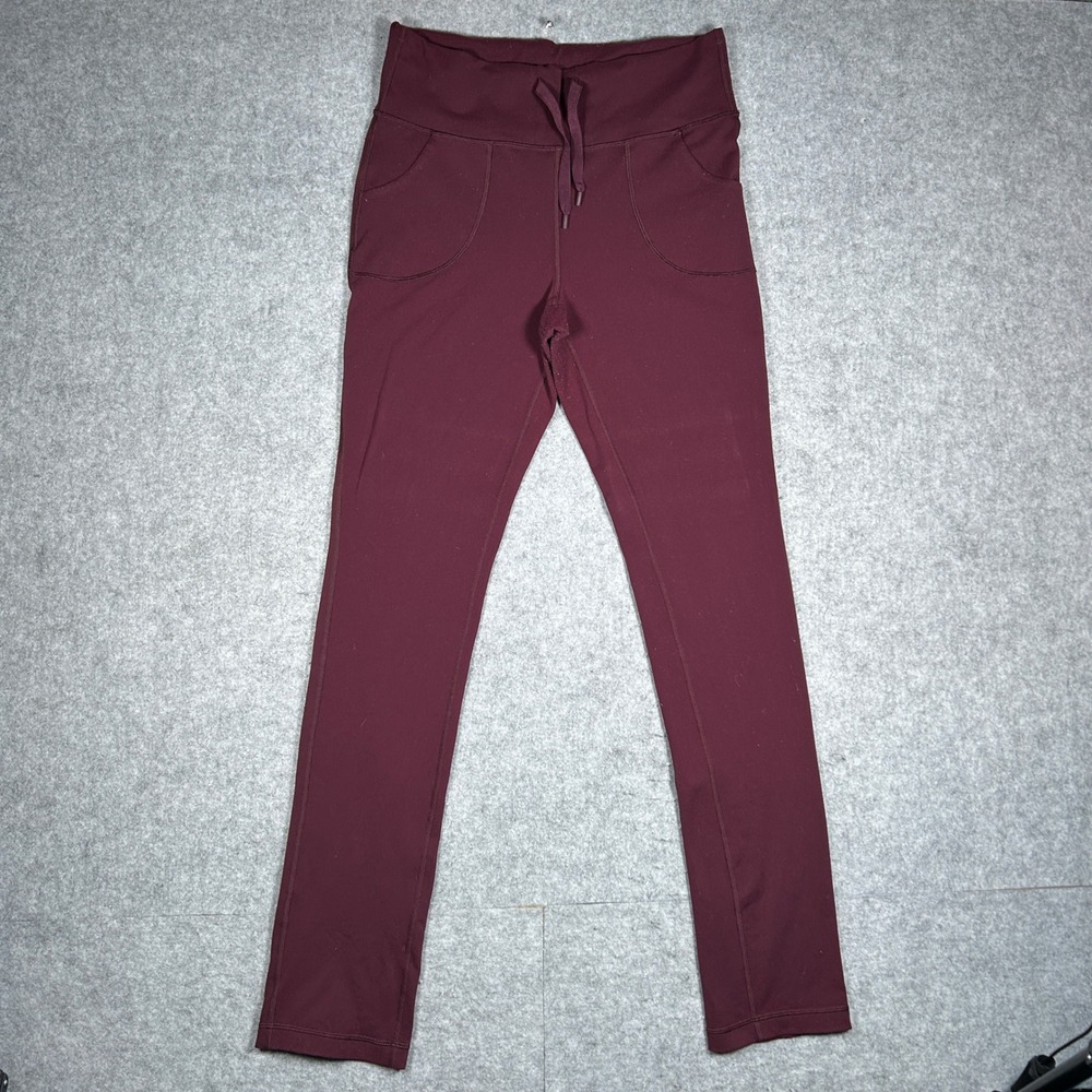 Lululemon Athlemetica Pants Womens 10 Burgundy Street To Studio Jogger